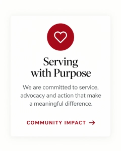 serving_with_purpose Serving with Purpose Service-focused card with a red heart icon emphasizing community service, advocacy, and action that make a meaningful difference.